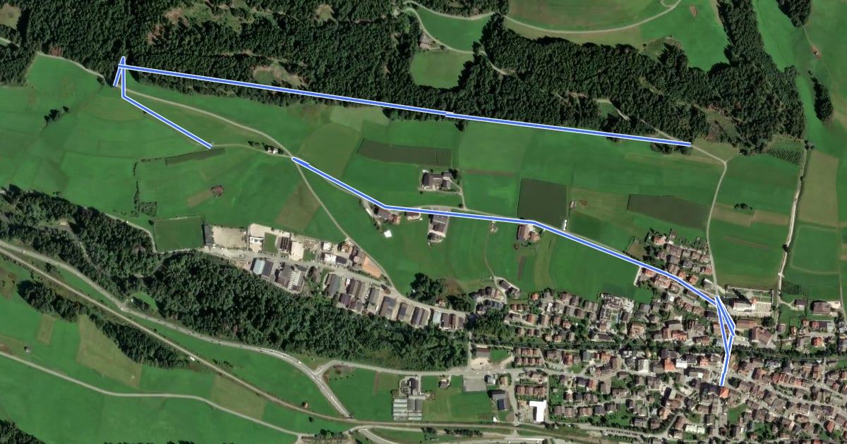 Маршрут Moosweg на спутниковом снимке