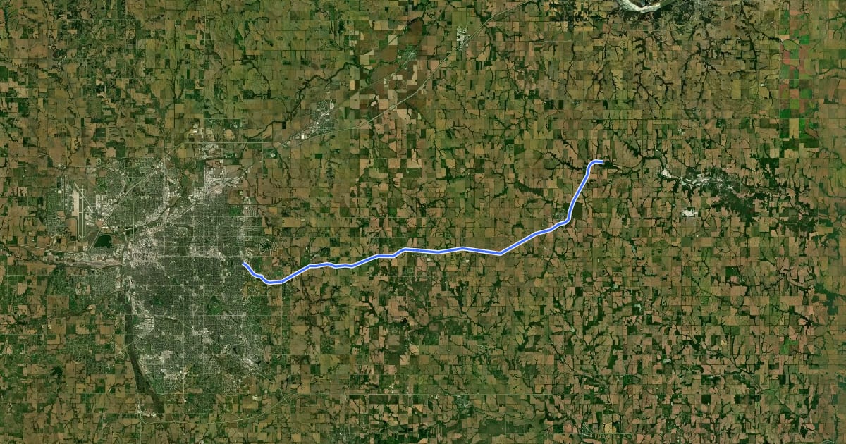 Маршрут MoPac Trail East на спутниковом снимке