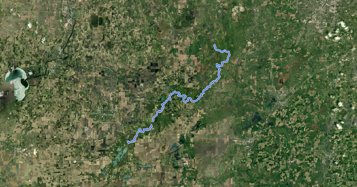 Маршрут Moraine Ridge Trail на спутниковом снимке