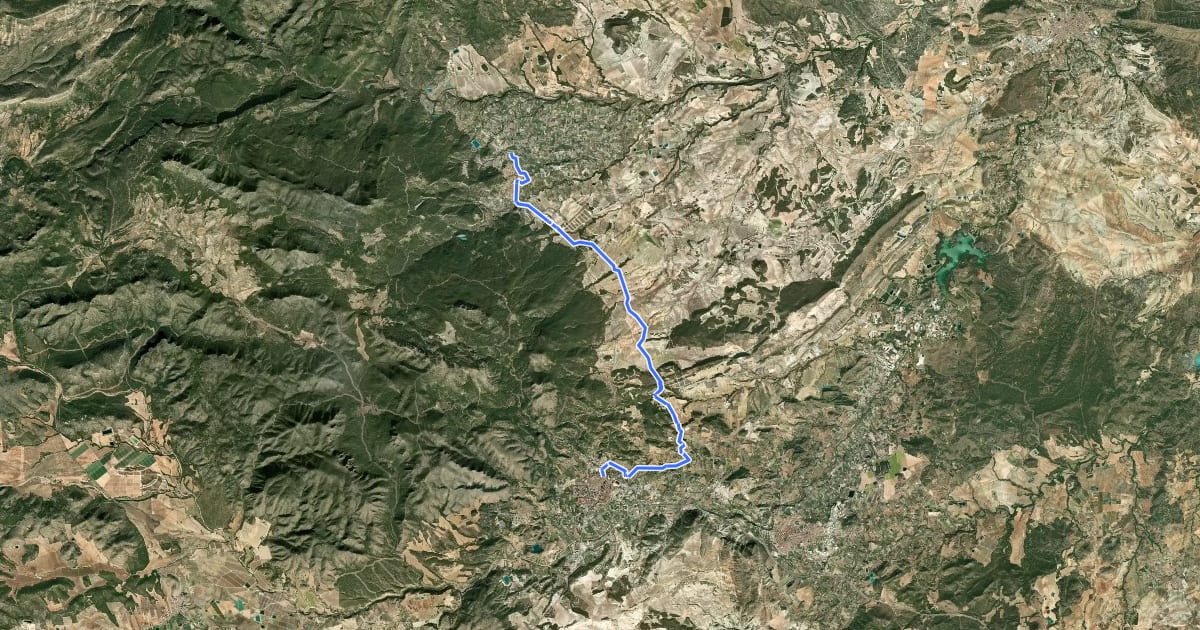Маршрут Moratalla - Caravaca de la Cruz. Tramo C.1. на спутниковом снимке