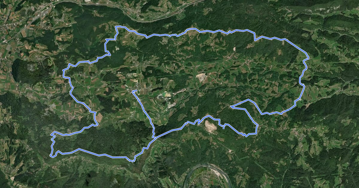 Маршрут Moravška planinska pot на спутниковом снимке