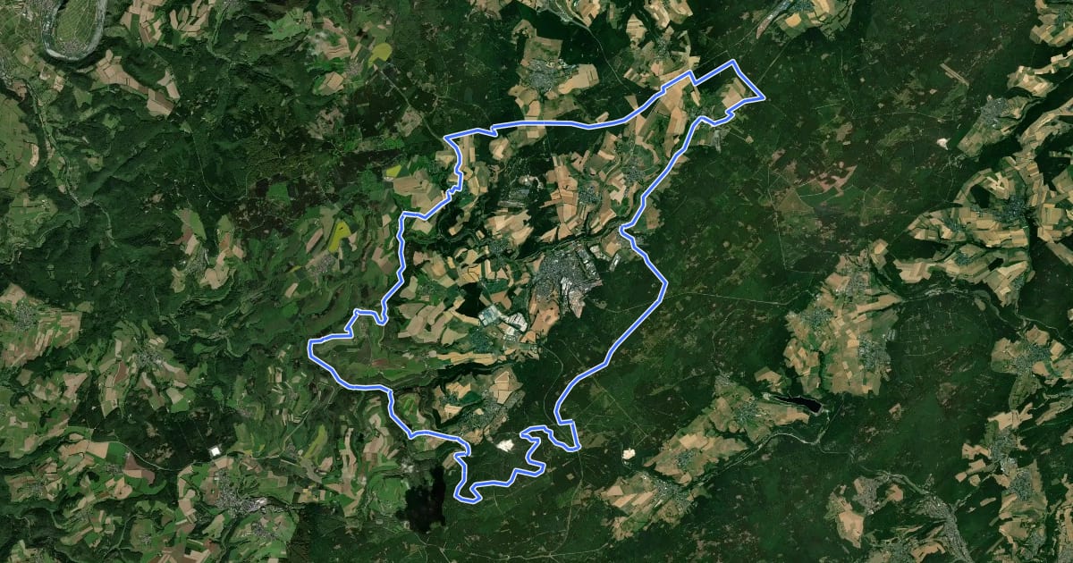 Маршрут Morbacher Rad-Aktiv-Route на спутниковом снимке
