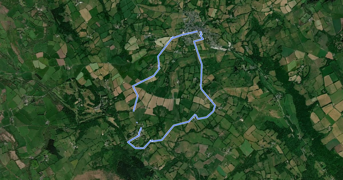 Маршрут Moretonhampstead North Bovey Circular на спутниковом снимке
