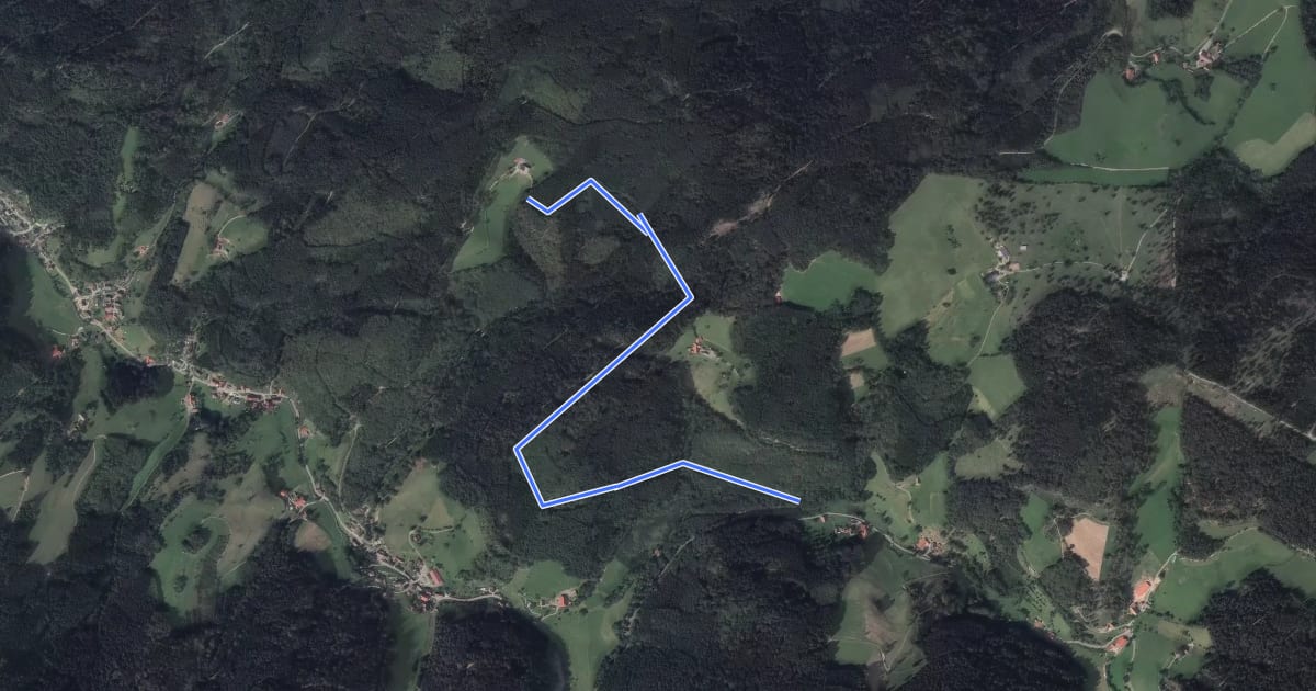 Маршрут Morgethof - Rotsal на спутниковом снимке