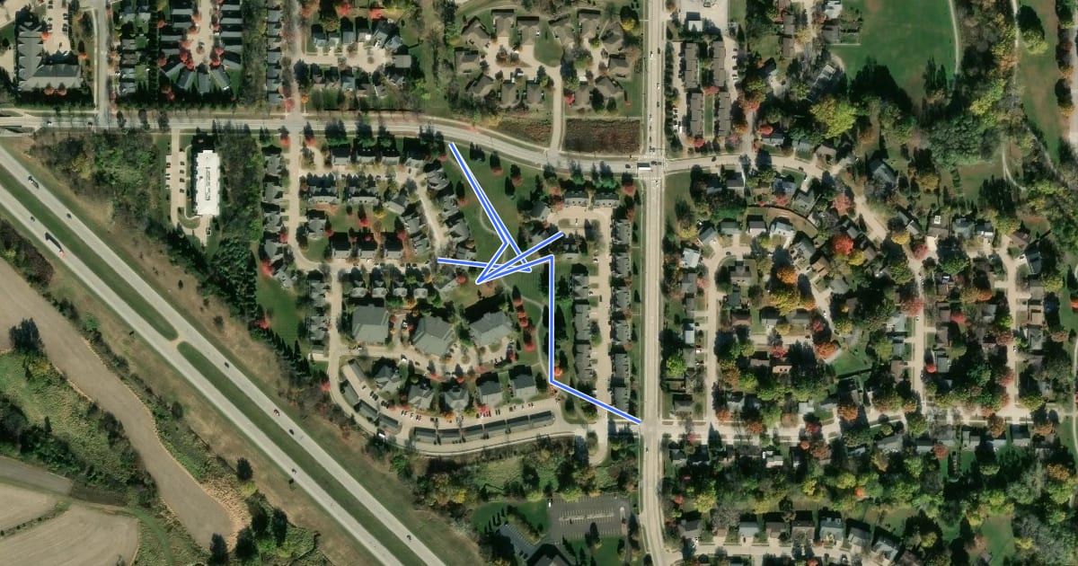 Маршрут Mormon Trek Village Trails на спутниковом снимке