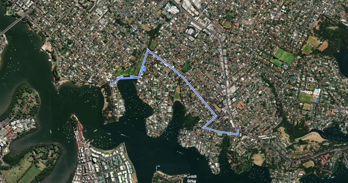 Маршрут Morrison Road на спутниковом снимке