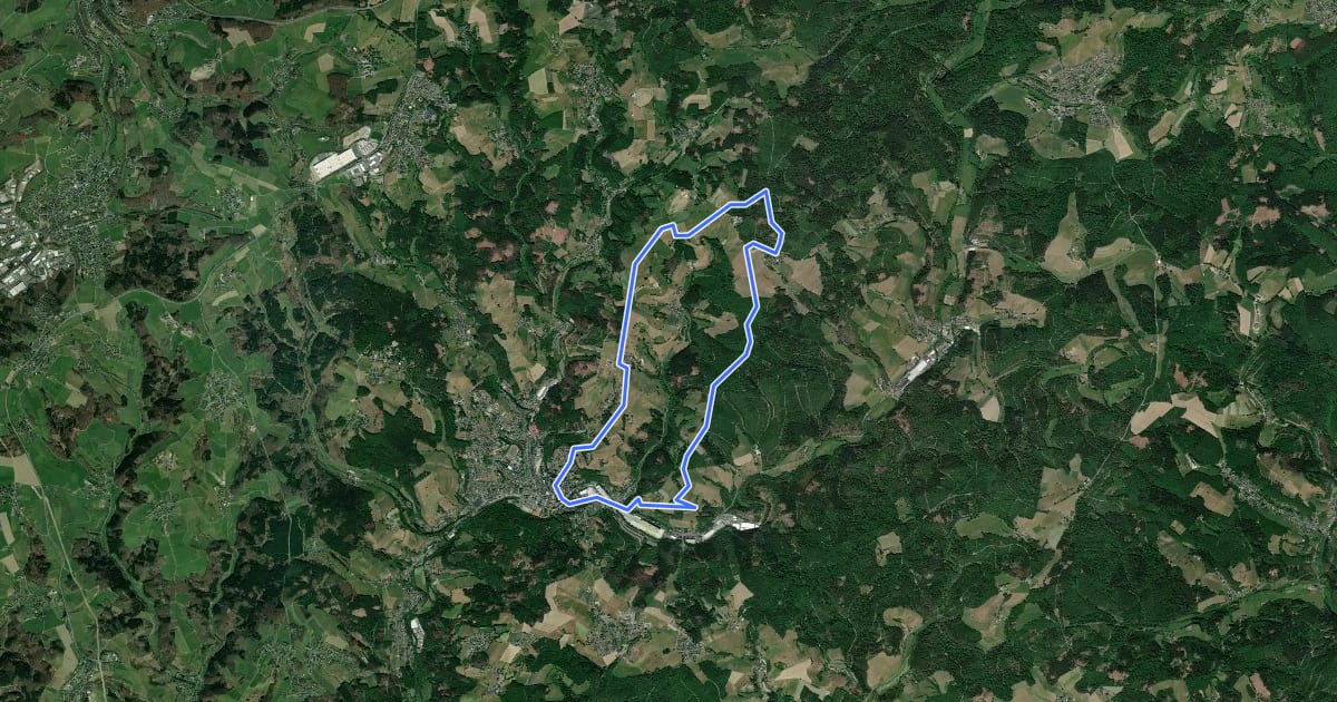 Маршрут Morsbach Rundweg Dreieck Kurz на спутниковом снимке