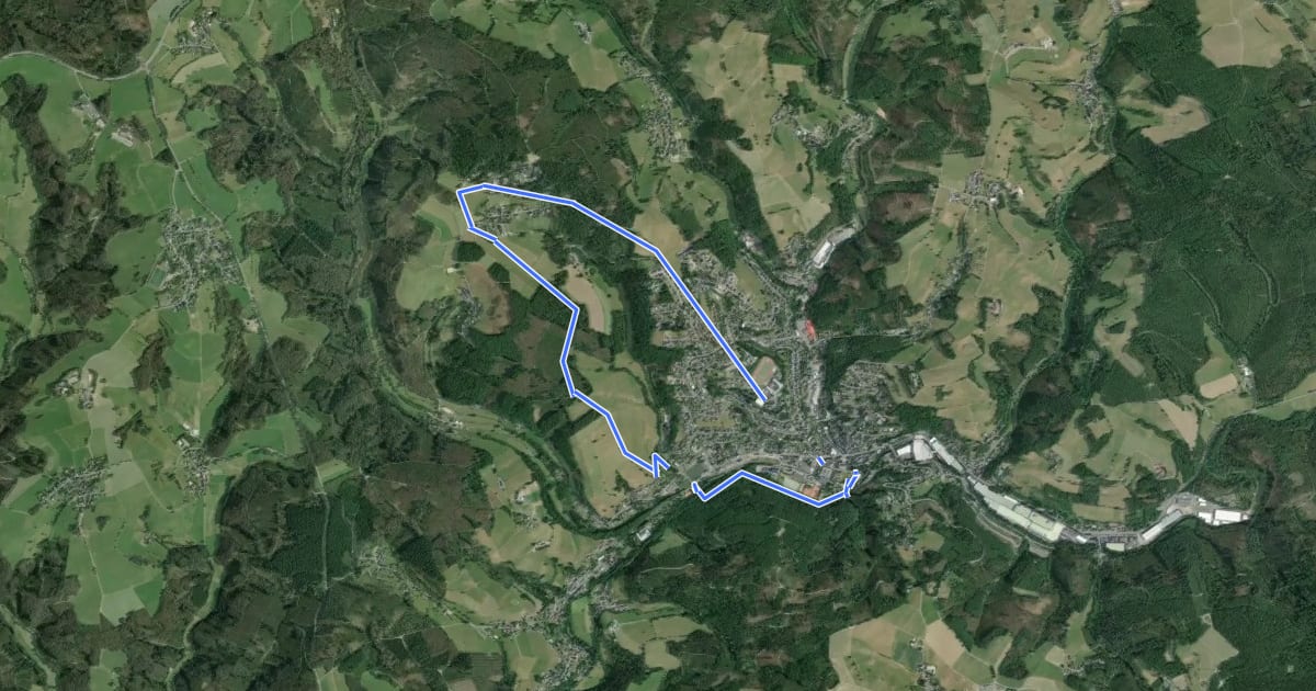 Маршрут Morsbach Rundweg Quadrat kurz на спутниковом снимке
