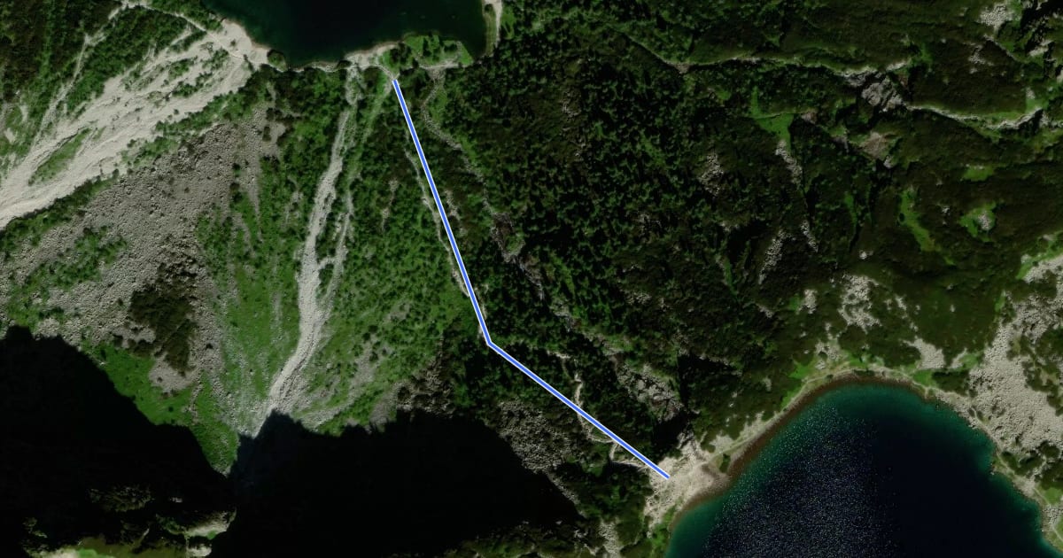 Маршрут Morskie Oko - Czarny Staw Pod Rysami на спутниковом снимке