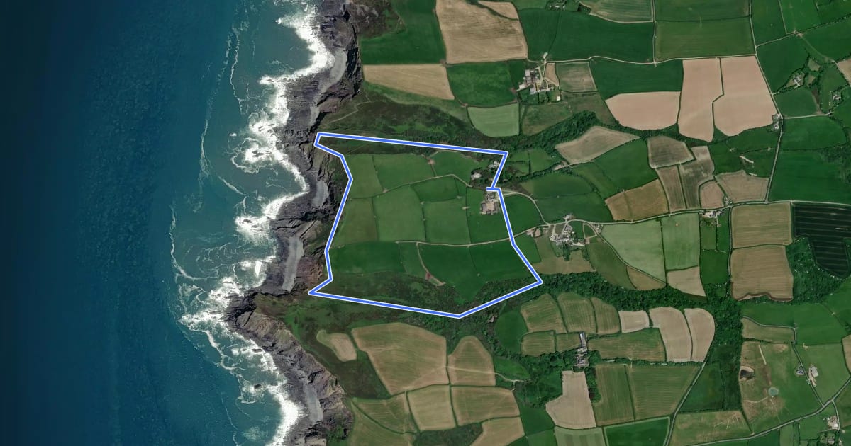 Маршрут Morwenstow circular walk, North Cornwall на спутниковом снимке