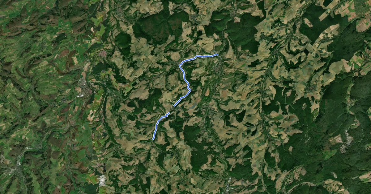 Маршрут Moscheltal-Radweg на спутниковом снимке