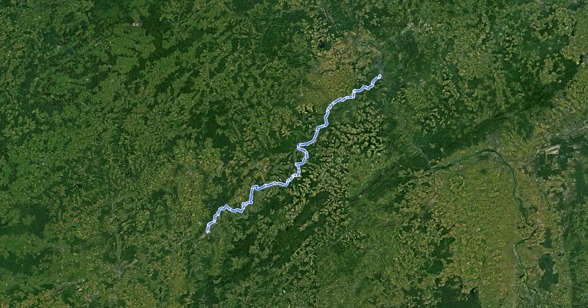 Маршрут Mosel-Camino на спутниковом снимке