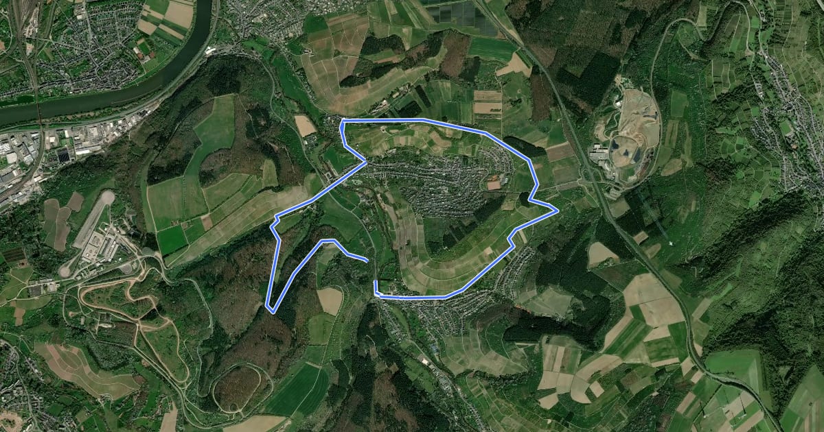 Маршрут Mosel.Erlebnis.Route на спутниковом снимке