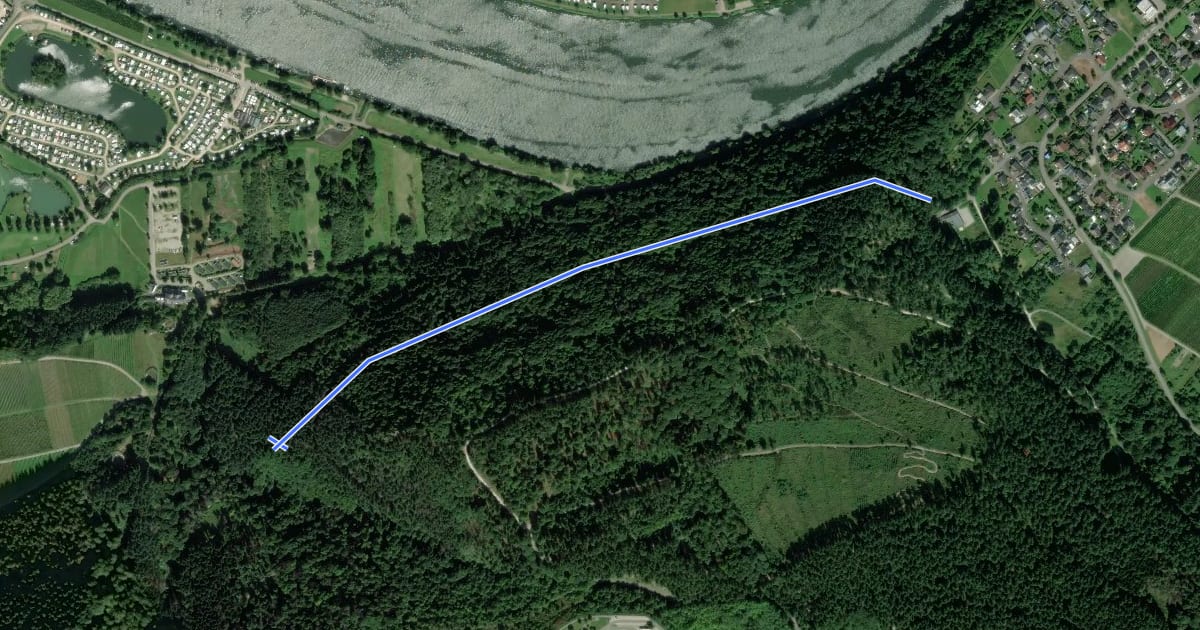 Маршрут Mosel Erlebnisroute на спутниковом снимке