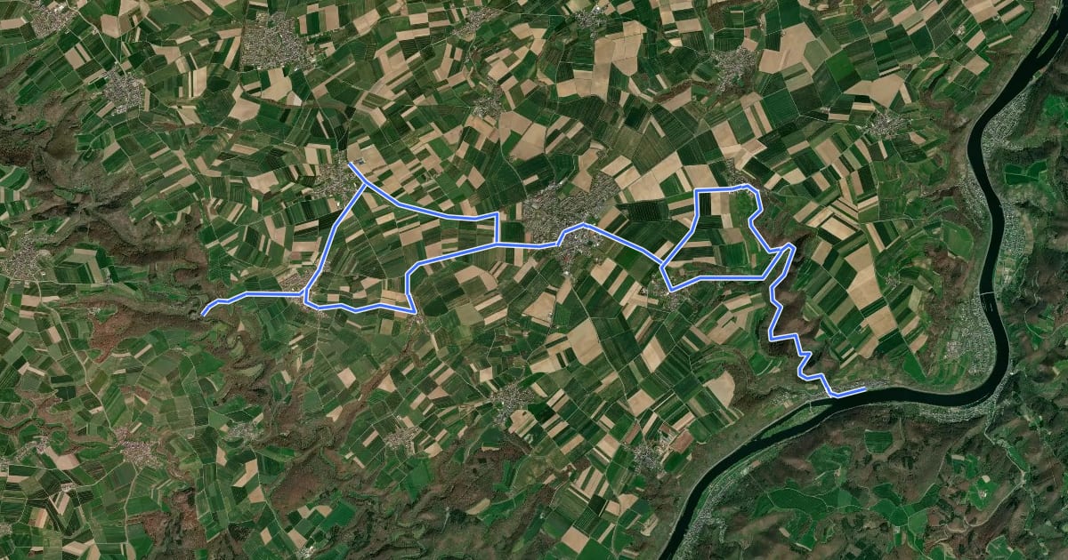Маршрут Mosel-Maifeld-Radroute на спутниковом снимке