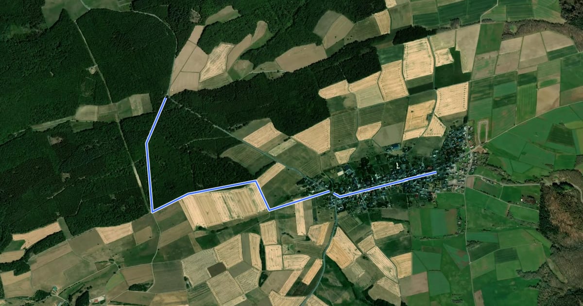 Маршрут Mosel-Nahe-Wanderweg на спутниковом снимке