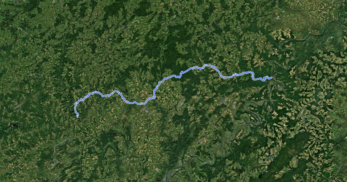 Маршрут Mosel-Our-Weg на спутниковом снимке