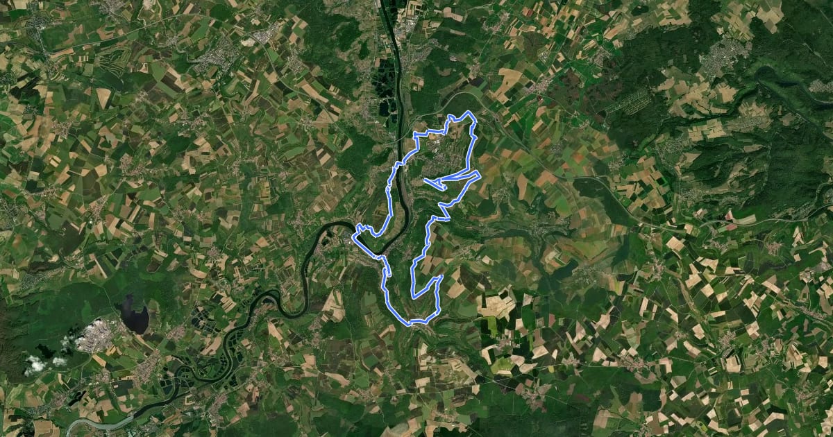 Маршрут Moselle³ Trail на спутниковом снимке