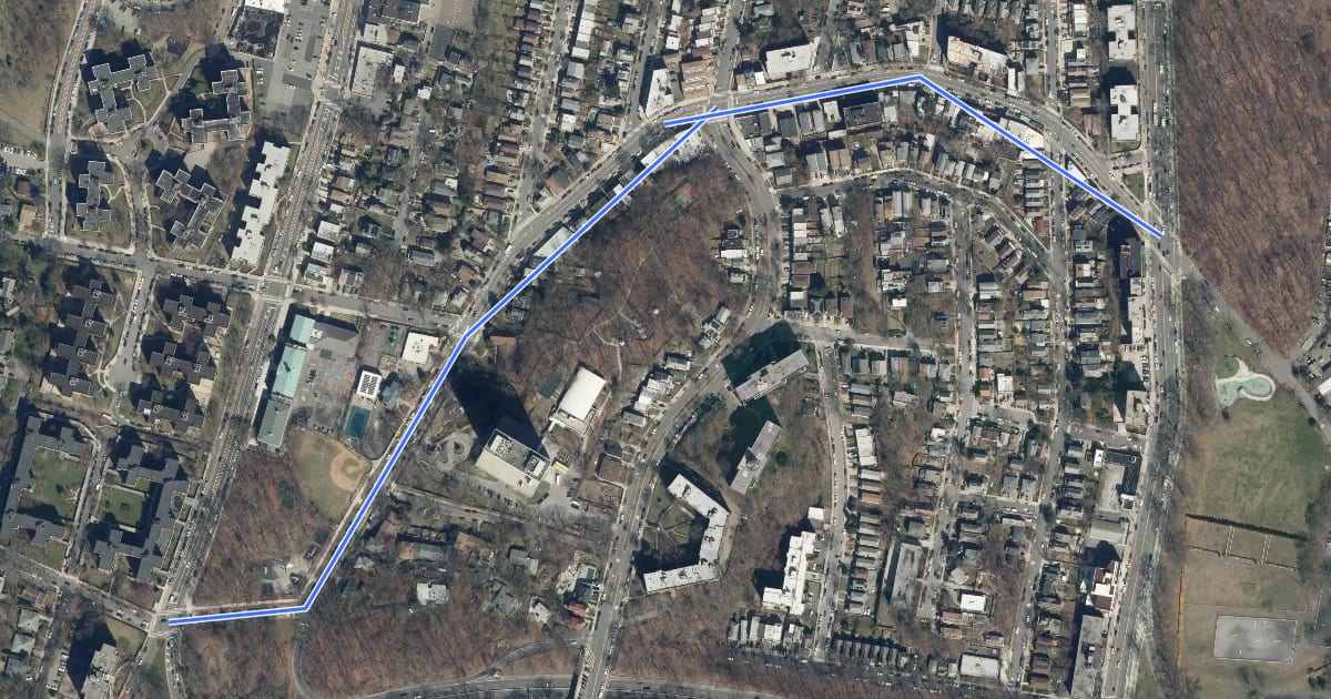 Маршрут Mosholu Avenue на спутниковом снимке