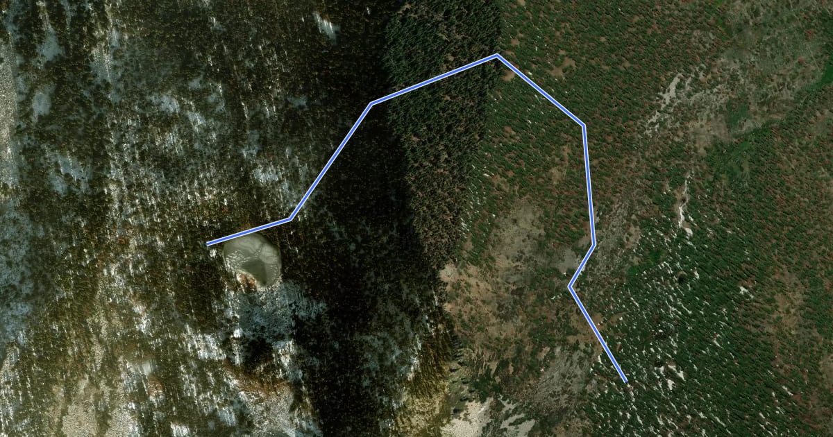 Маршрут Mosquito Lakes Trail на спутниковом снимке
