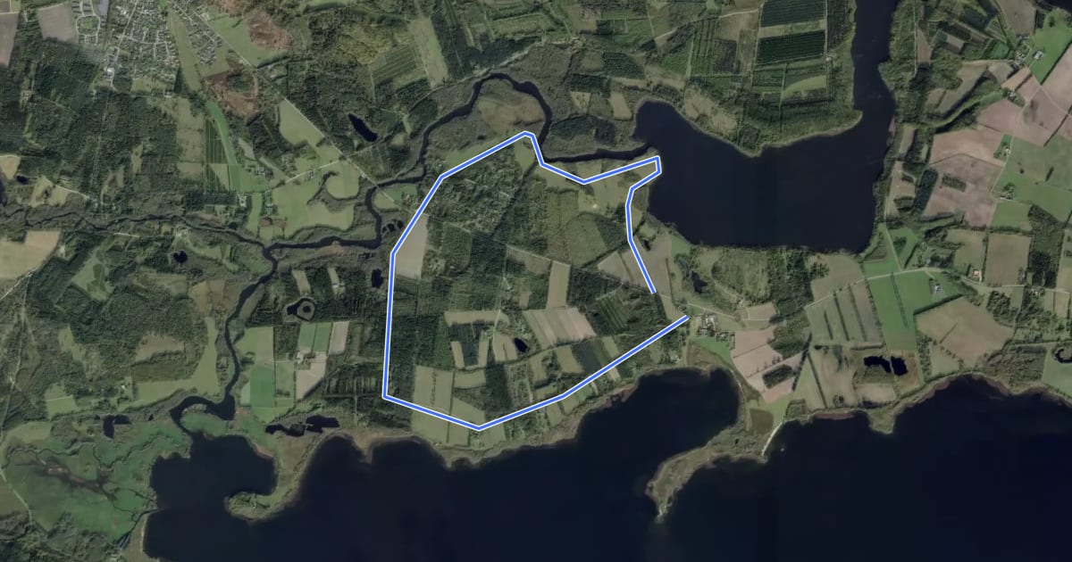 Маршрут Mossø, Emborg Vestermark-Dalgård на спутниковом снимке