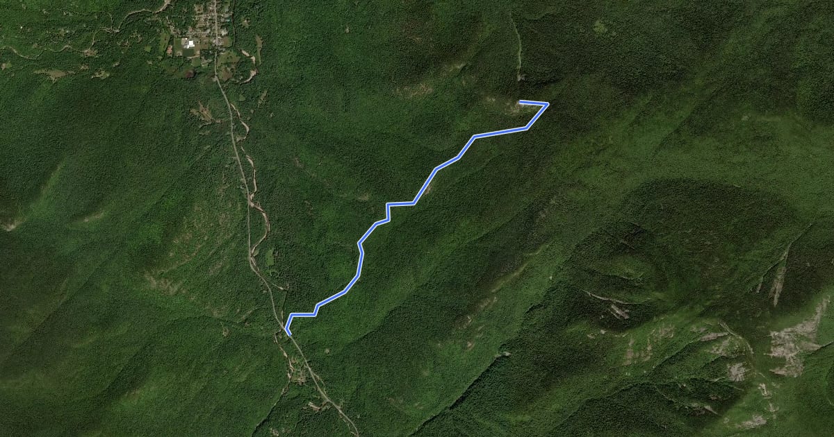 Маршрут Mossy Cascade Trail на спутниковом снимке