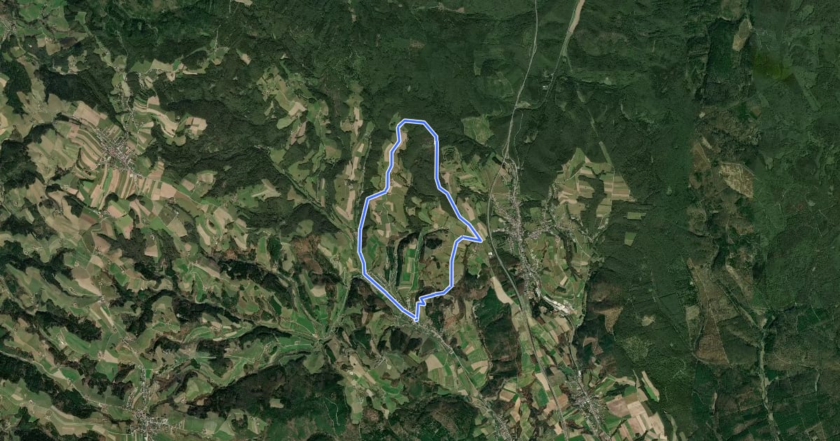 Маршрут Mostheurigenrunde 2 (Schwarzenbach) на спутниковом снимке