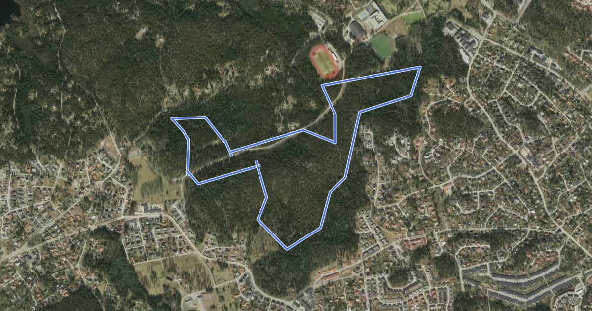 Маршрут Motionsspår 5 km на спутниковом снимке