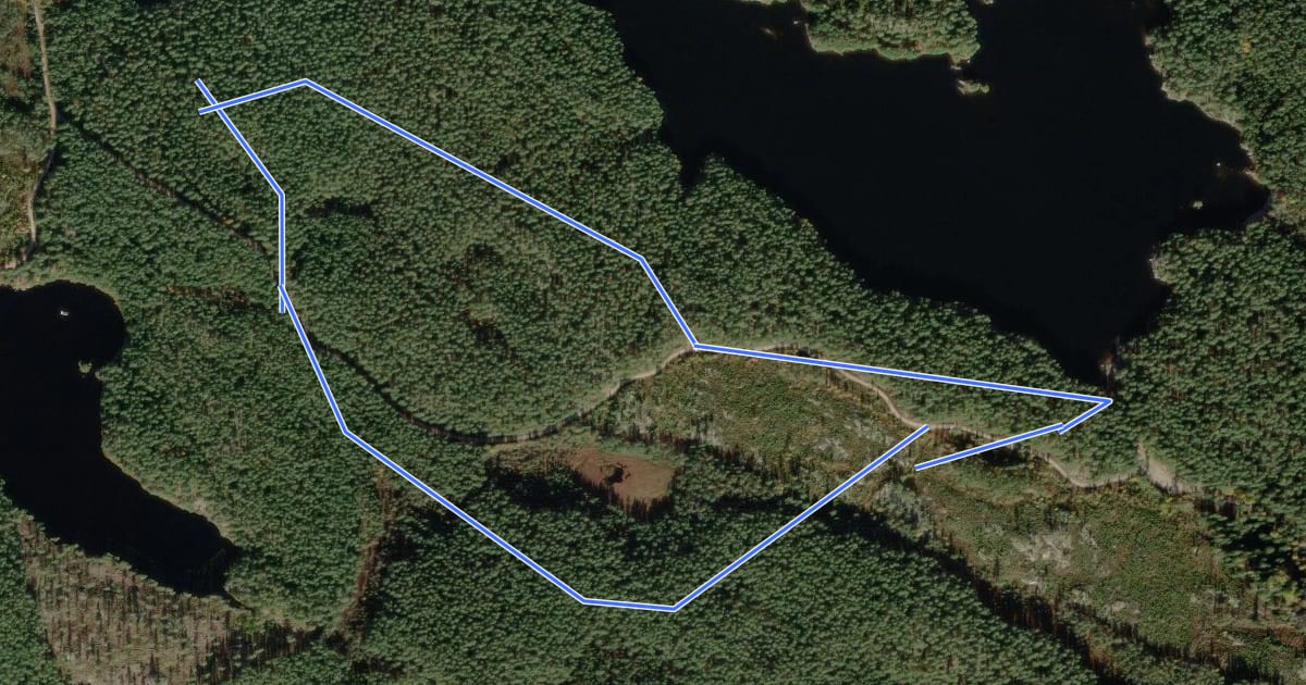 Маршрут Motionsspår gul 3 km на спутниковом снимке
