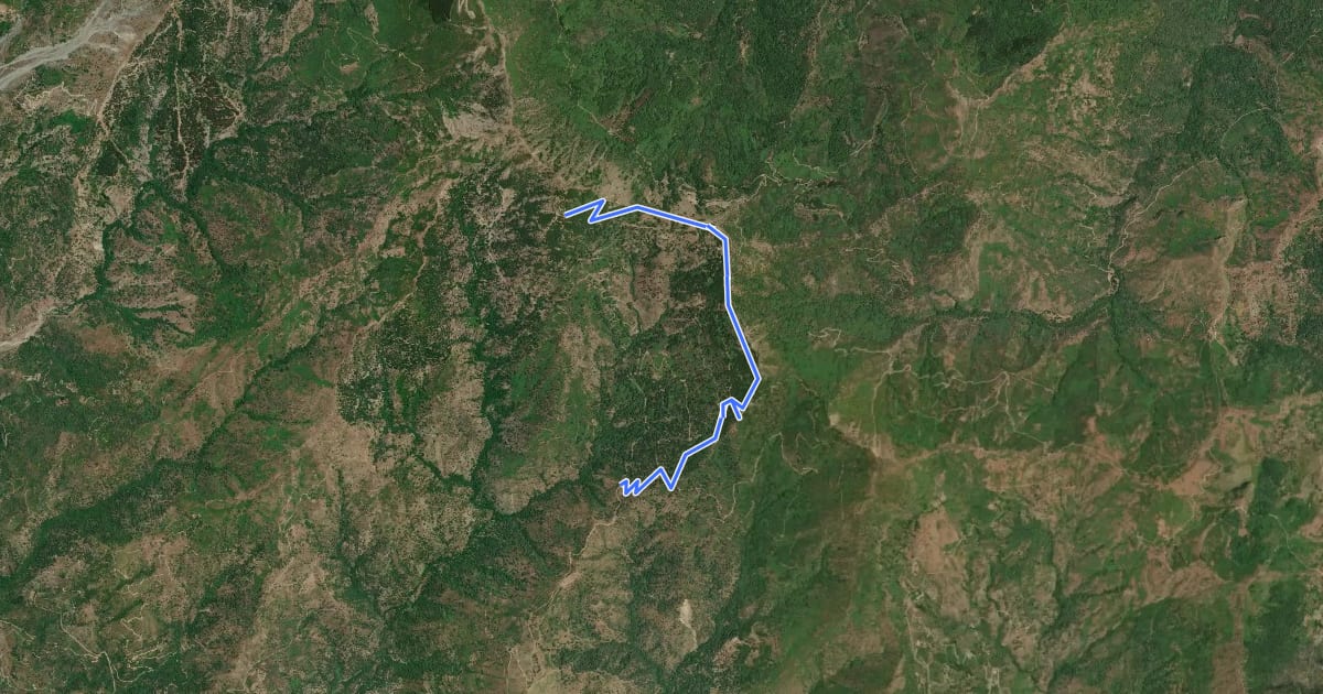 Маршрут Motta Camastra Montagna Grande Variante Est per Pizzo Cassanita на спутниковом снимке