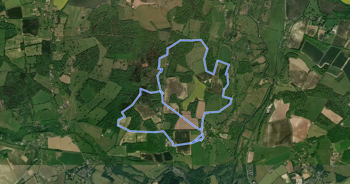 Маршрут Mottisfont Estate Walk, Mottisfont на спутниковом снимке