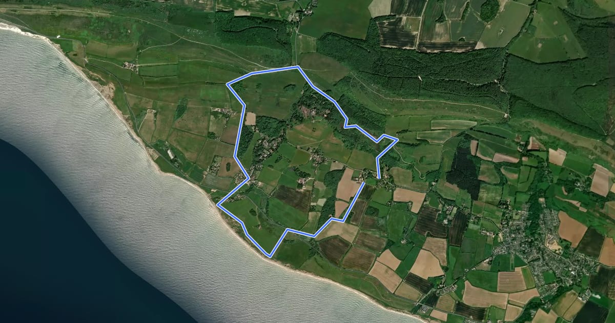 Маршрут Mottistone Trial, Mottistone на спутниковом снимке