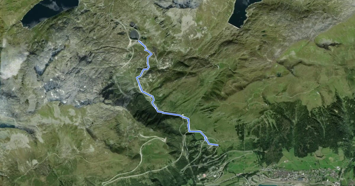 Маршрут Motto Bartola-Ospizio San Gottardo на спутниковом снимке