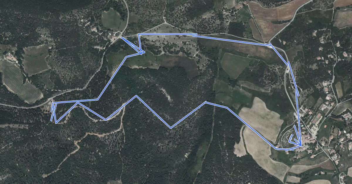 Маршрут Moulins de Montfuron на спутниковом снимке