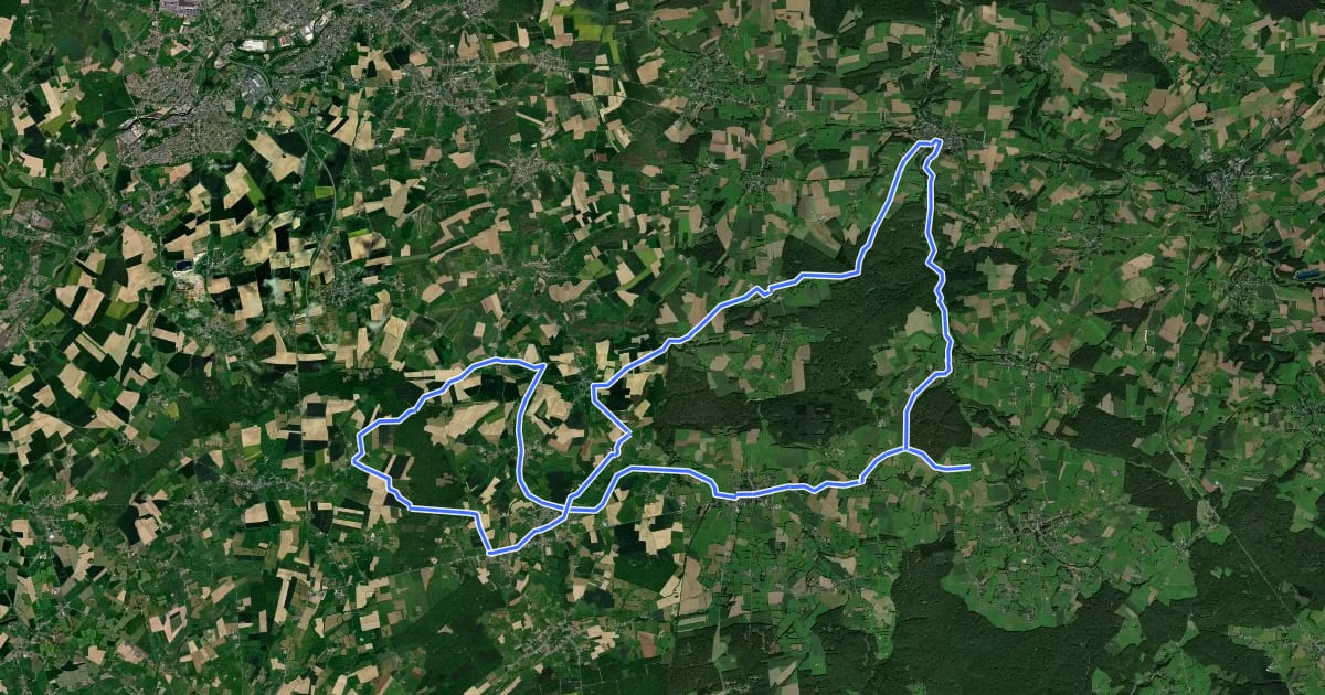 Маршрут Moulins et kiosques en fagne de Solre (facettes du Nord côté vélo) на спутниковом снимке