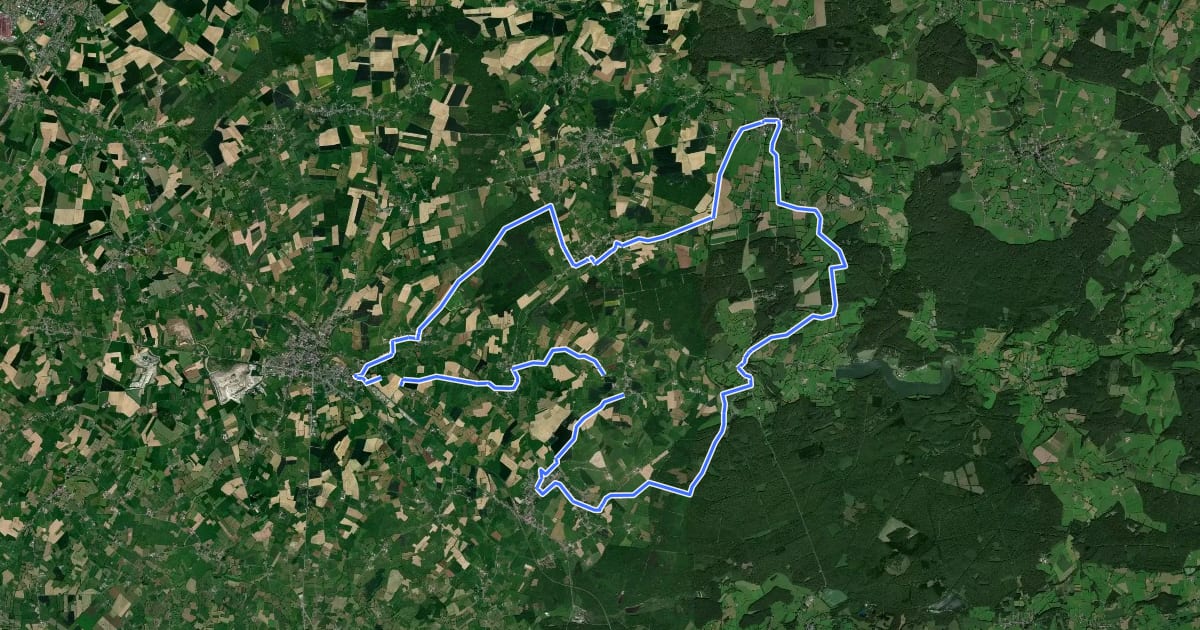 Маршрут Moulins et Kiosques en pays d'Avesnes (facettes du Nord côté vélo) на спутниковом снимке