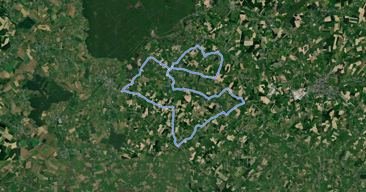 Маршрут Moulins et Kiosques en Thiérache (facettes du Nord côté vélo) на спутниковом снимке