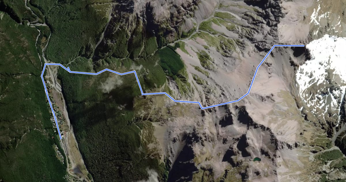 Маршрут Mount Aicken на спутниковом снимке