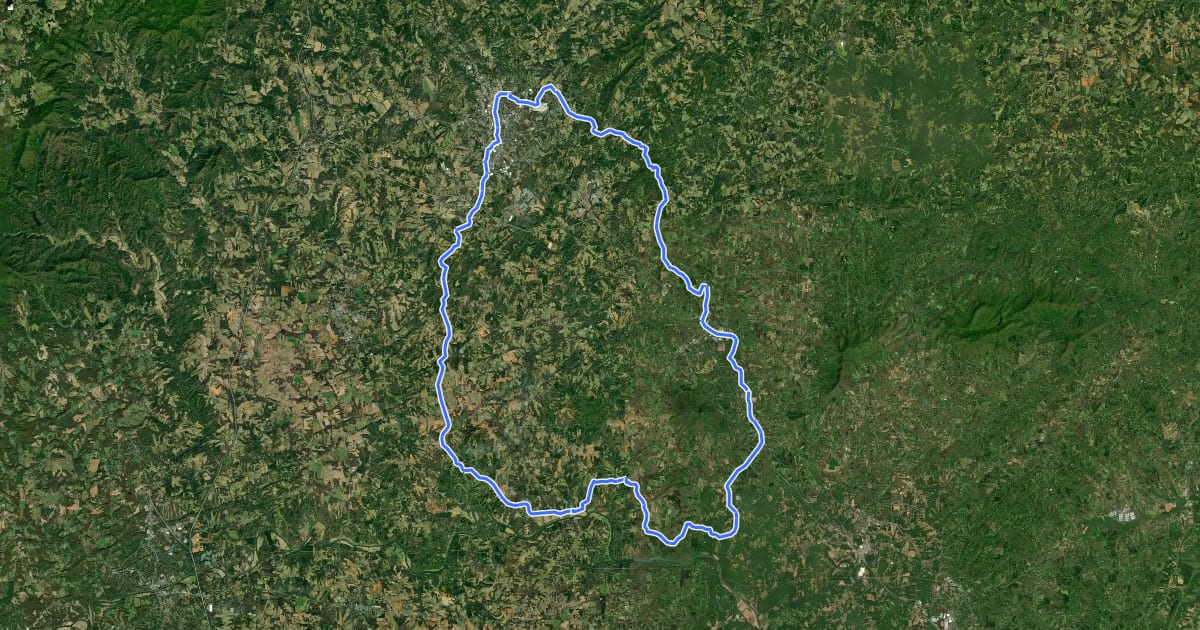 Маршрут Mount Airy-Pilot Mountain Loop на спутниковом снимке