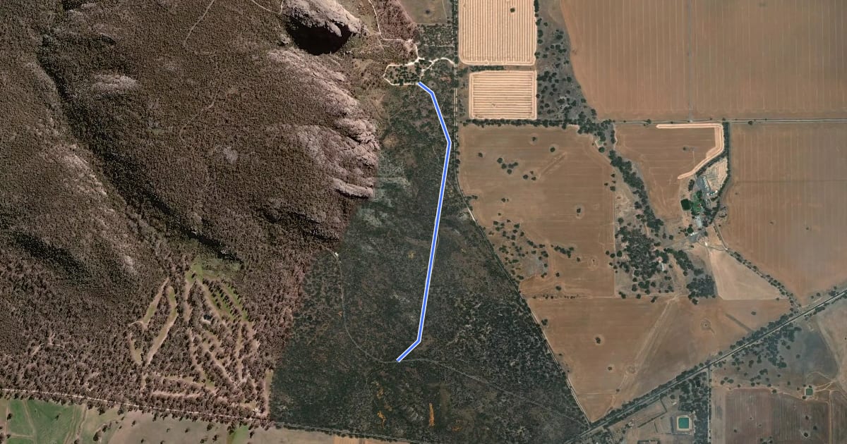 Маршрут Mount Arapiles Circuit Walk на спутниковом снимке