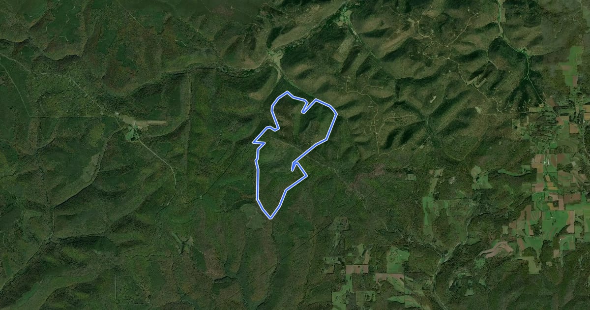 Маршрут Mount Broadhead Trail System на спутниковом снимке