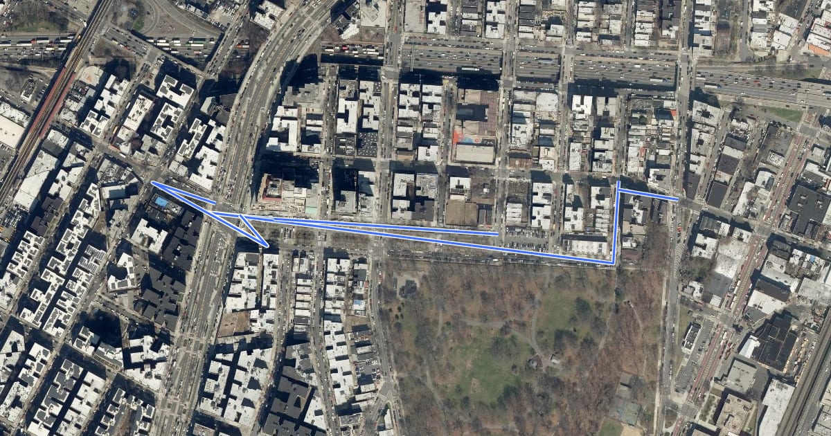 Маршрут Mount Eden на спутниковом снимке