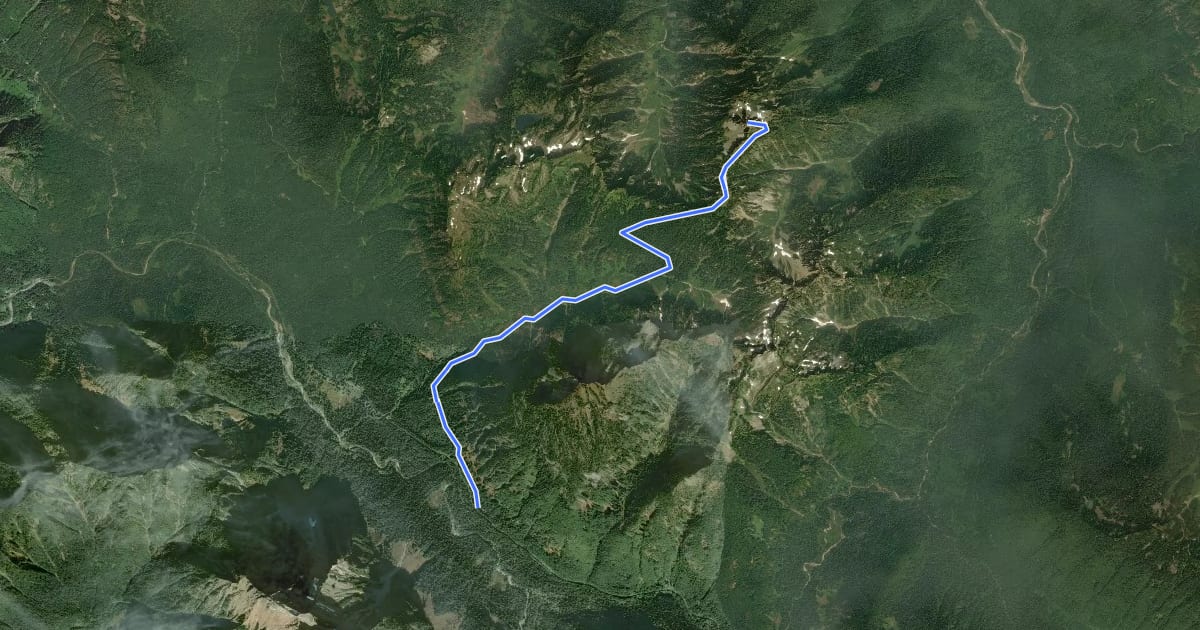 Маршрут Mount Forgotten Trail на спутниковом снимке