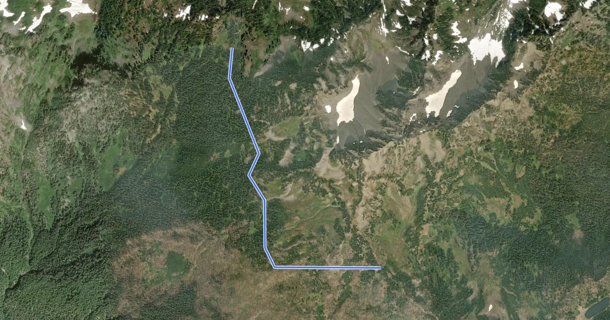 Маршрут Mount Hopper Way Trail на спутниковом снимке