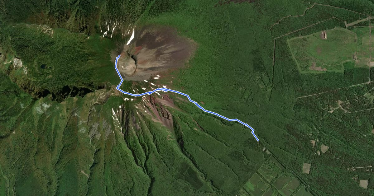 Маршрут Mount Iwate Yanagisawa Trail (New) на спутниковом снимке