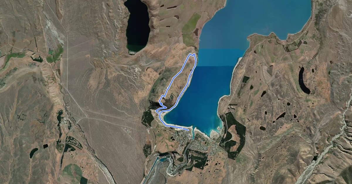 Маршрут Mount John Summit Circuit Track на спутниковом снимке