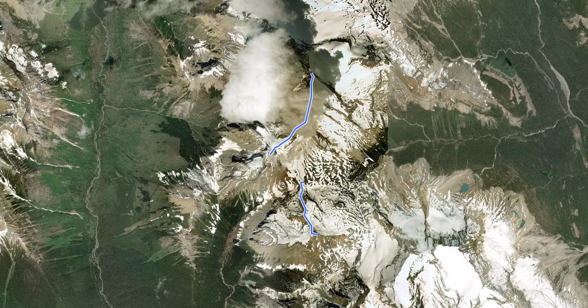 Маршрут Mount Kerr Route на спутниковом снимке