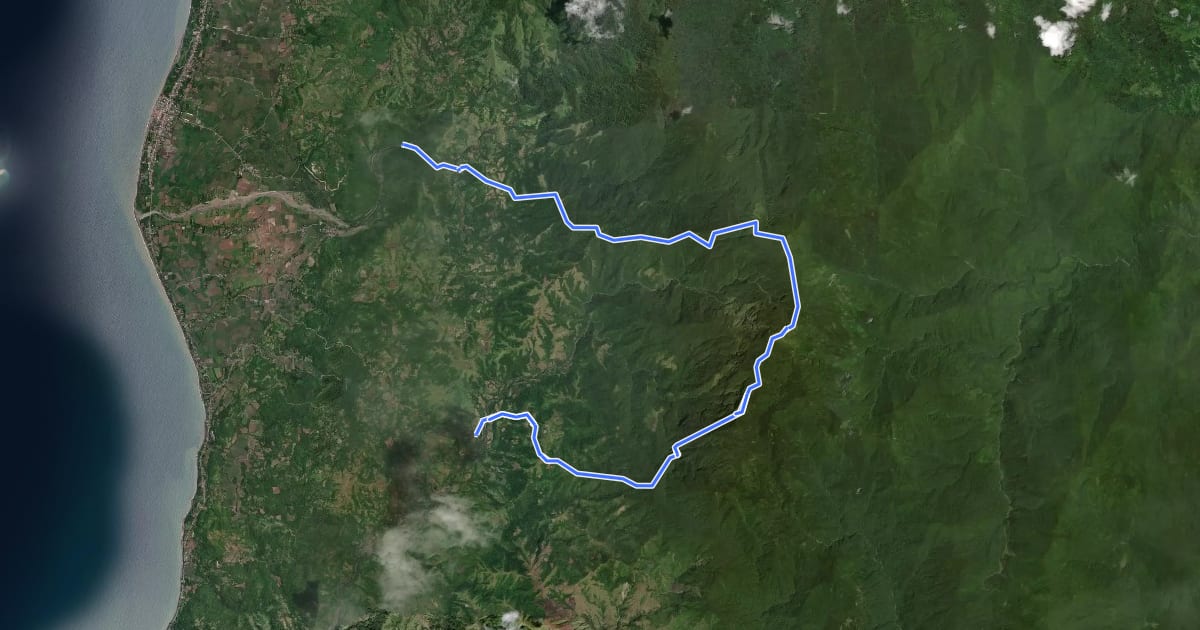 Маршрут Mount Madja-as Flores-Alojipan Trail на спутниковом снимке