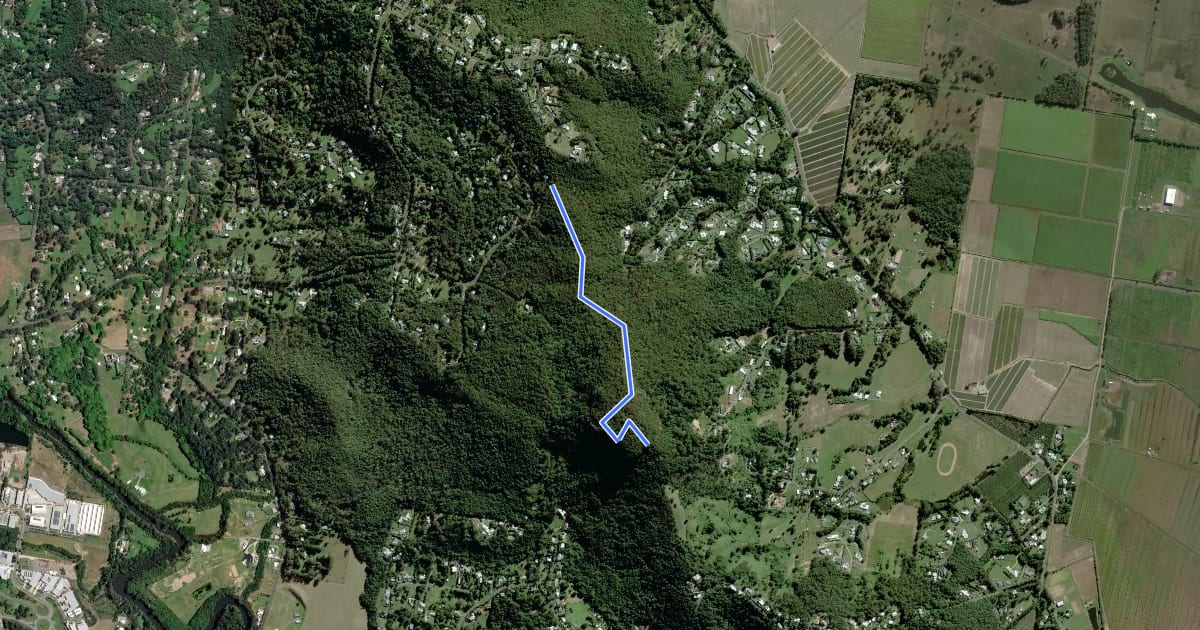 Маршрут Mount Ninderry Summit Trail на спутниковом снимке