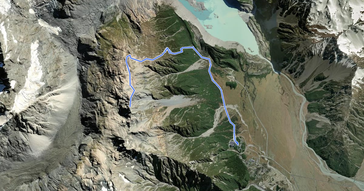 Маршрут Mount Ollivier на спутниковом снимке